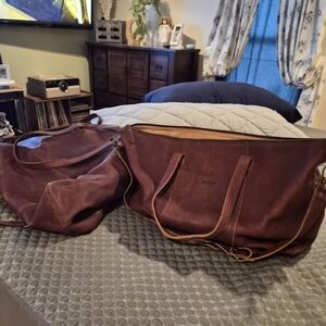 Duluth Trading Co Brown Leather Travel Bags